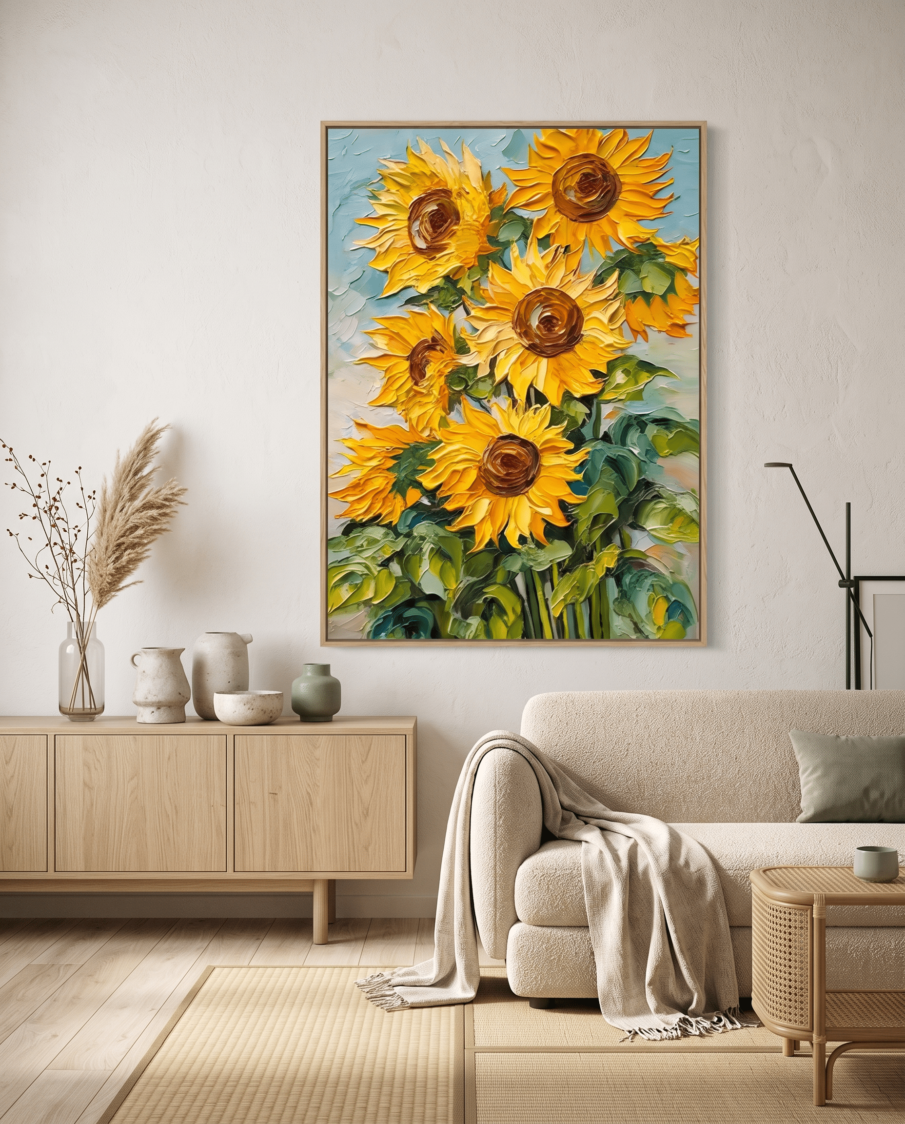 Zonnebloemen – Levendig Impasto Bloemschilderij - Volsani