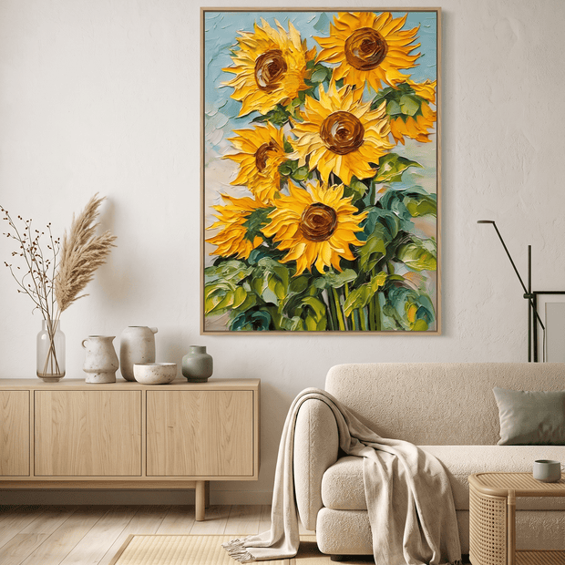 Zonnebloemen – Levendig Impasto Bloemschilderij - Volsani