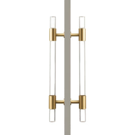 Acrylic & Brass Double-Sided Door Pull, Modern Entry & Glass Door Hardware, Symmetrical Profile, Single or Double Configuration, 19.7in